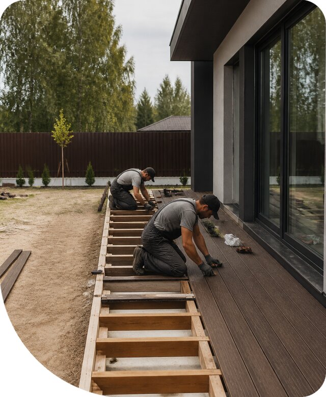 Профессиональный монтаж террасной доски в Кореновске под ключ